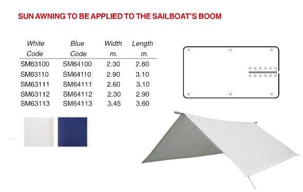 Oceansouth Sailboat Awning 120 Width x 128 Length Water & UV