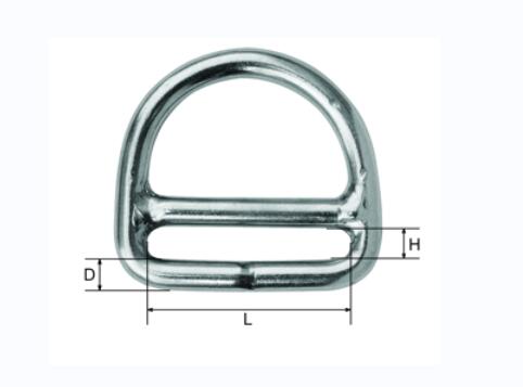 D Ring with Bar in S.steel Aisi 316